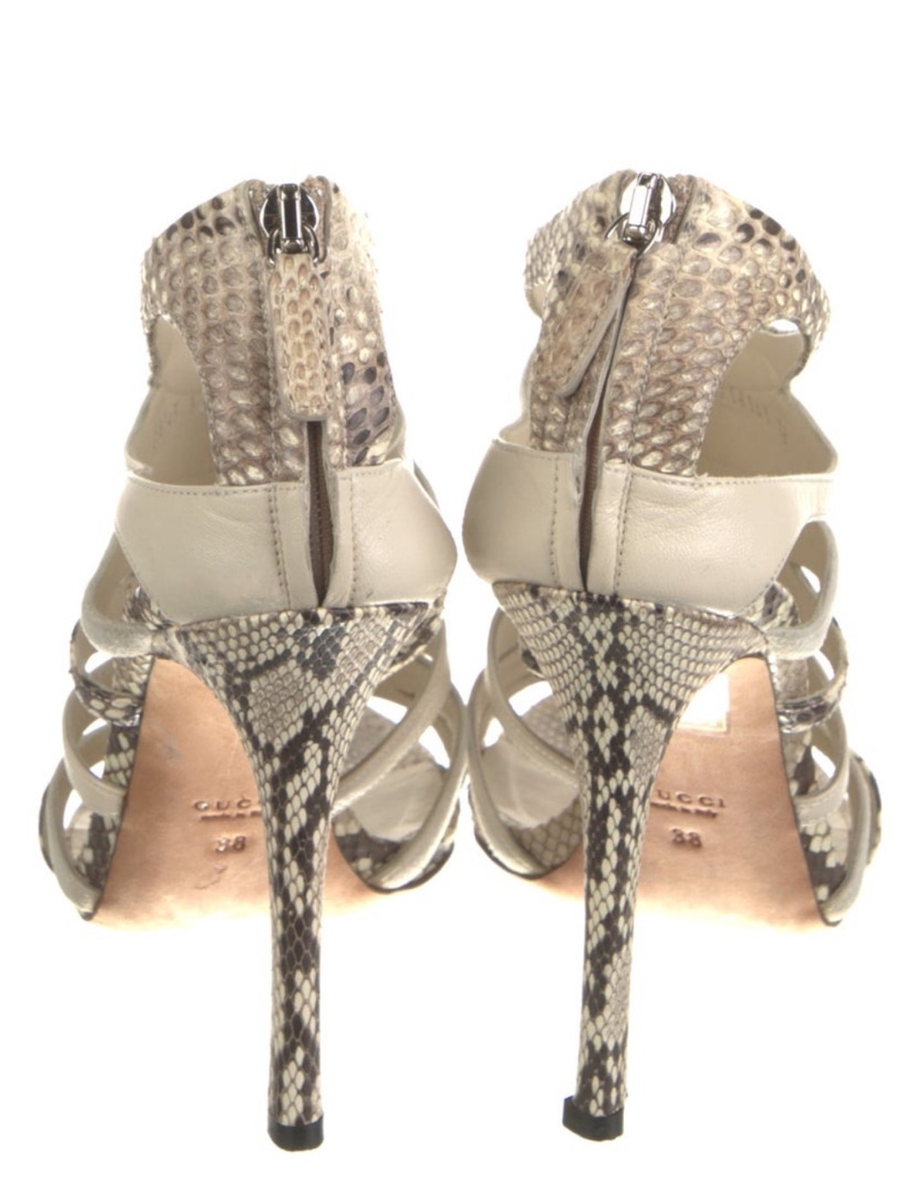 Gucci Cream Python Strappy Sandals - Picture 5 of 6